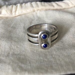 Pamela Love  sterling silver with lapis inlay